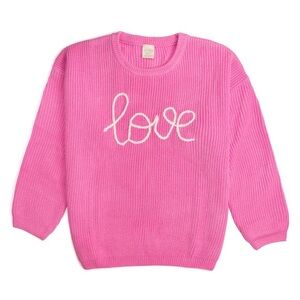 Sweet Wink Pink Love Knit Sweater